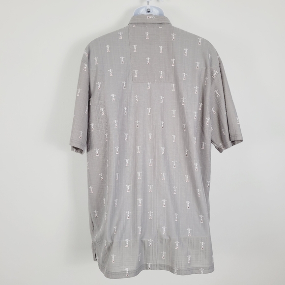 Nob Hill Gray Short Sleeve Waffle Textured Lighthouse Embroidered Shirt Size XL - Picture 2 of 7